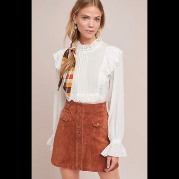 Anthropologie Eri + Ali Harriet Ruffle Blouse - Picture 4 of 9